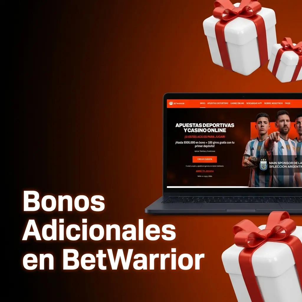 Tabla de bonos adicionales BetWarrior Argentina: recarga, cashback, free bet y torneos de tragamonedas